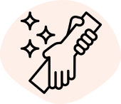 A black and white icon of two hands holding something.